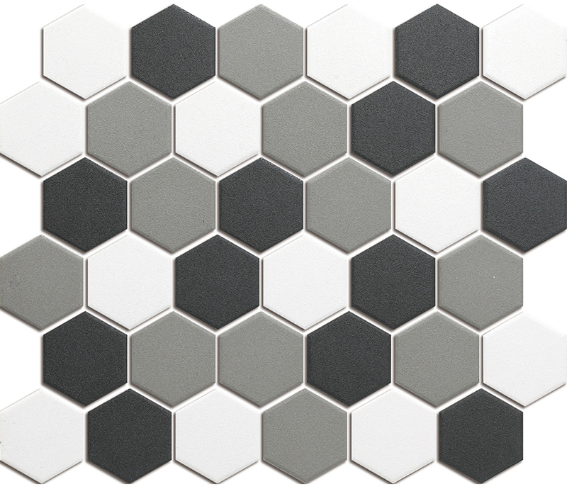 Mozaika HEX 5 White Grey Black Mix