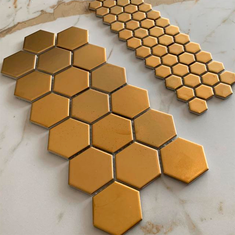 The Mosaic Factory Mozaika HEXAGON 5 Gold Matt