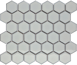 Keramická mozaika Mozaika HEX5 Soft Grey Edge Glossy