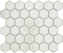 Obklad keramická Mozaika HEX5 Soft White Edge Glossy