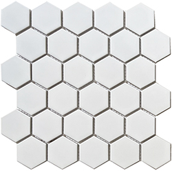 Keramická mozaika Mozaika HEXAGON 5 Bílá Lesk