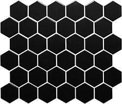 Keramická mozaika Mozaika HEX5 Black Glossy