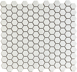Keramická mozaika Mozaika HEXAGON 2 Bílá Lesk