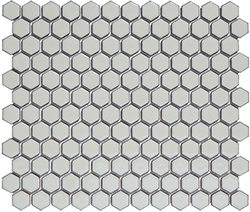 Keramická mozaika Mozaika HEX Soft Grey Edge Glossy