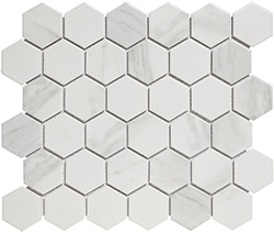 Keramická mozaika Mozaika HEX5 Carrara Bílá Mat