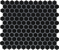 Obklad keramická Mozaika HEX Black Mat