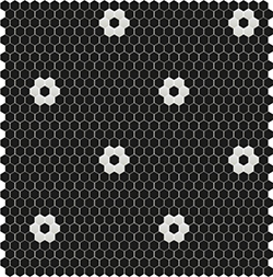 Skleněná mozaika Černobílá Mozaika FLORES NEGRO