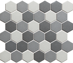Keramická mozaika Mozaika HEX 5 Dark Grey Mix