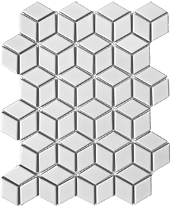 Keramická mozaika Mozaika RHOMBUS Bílá Lesk