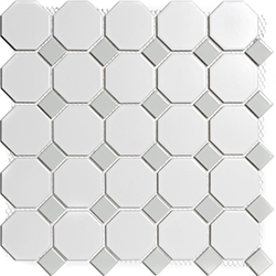 Obklad keramická Mozaika PAOC White and Grey