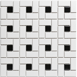 Obklad keramická Mozaika PAPW White and Black