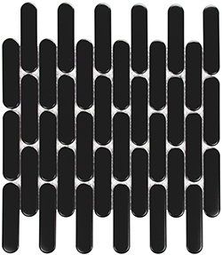 Keramická mozaika Mozaika Black Mat Oval