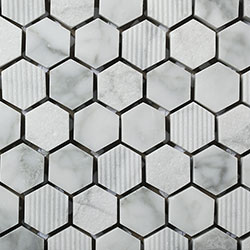 Obklad kamenná Mozaika Hexagonal Bianco Carrara