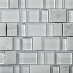 Obklad kamenná Mozaika Karma Carrara Bianco