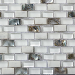 Kamenná mozaika Mozaika Madreperla Bianco Carrara Glass 