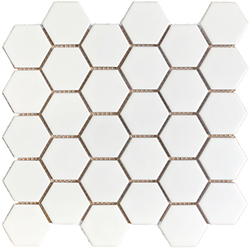 Keramická mozaika Mozaika HEXAGON 5 Bílá Mat