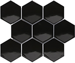 Keramická mozaika Mozaika HEX10 Black Glossy