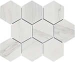 Obklad keramická Mozaika HEX10 Carrara White Mat