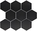 Keramická mozaika Mozaika HEX10 Black Mat