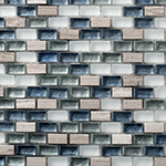 Kamenná mozaika Mozaika Metal Wooden White Glass