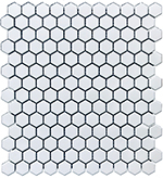 Obklad keramická Mozaika HEXAGON 2 Bílá Mat