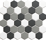 Obklad keramická Mozaika HEX 5 White Grey Black Mix