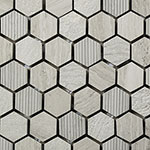 Kamenná mozaika Mozaika Hexagonal Wooden White